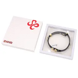 Нашийник LOCKINK Dark DIY Alphabet Collar, чорний, штучна шкіра, букви зі стразами - мініатюра 9