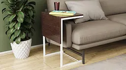 Стіл журнальний приставний Террі Комбо Ferrum-decor 345x662x440 Білий метал ДСП Венге Магія 16 мм (FRD-105553) - мініатюра 8