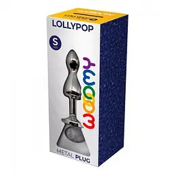 Анальна пробка Wooomy Lollypop Double Ball Metal Plug S, 8.5х2.8 см, прозорий - мініатюра 4