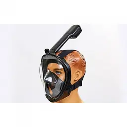 Повнолицева маска для плавання FREE BREATH (S/M) M2068G з кріпленням для камери Чорний - мініатюра 4