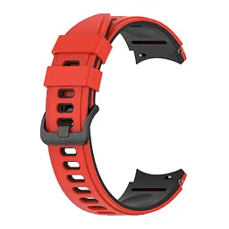 Ремінець для Samsung Galaxy Watch 6 - червоно-чорний ширина кріплення 20мм силікон Watchbands Ricco (W19-3WB39441171) - мініатюра 3