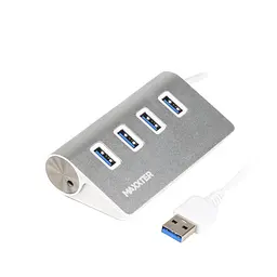 Разветвитель-хаб 4xUSB 3.0 Type-A на 4 портов Maxxter HU3A-4P-01 металл - мініатюра 1