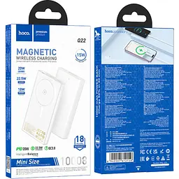 Зовнішній акумулятор Hoco Q22 Taurus MagSafe 10000mAh 22.5W White [612159] [112985] - мініатюра 5
