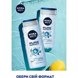Гель для душу NIVEA MEN Pure Impact 3 в 1 для тіла обличчя та волосся 500 мл (4005900054319) - мініатюра 9