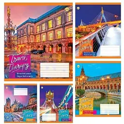 Зошит A5, 18 арк, клітинка, щільна обкладинка Travel (ТА51205)