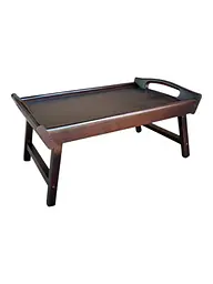 Складаний кавовий столик для сніданку в ліжко темний 42×28×17 см №6.