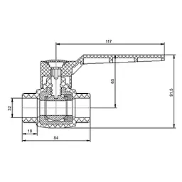 Кран кульовий Blue Ocean 32 з кулею ABS SD00010632 - мініатюра 1