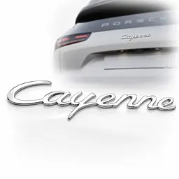 Емблема напис Cayenne для Porsche 175х35мм ХРОМ пластик (на скотчі)