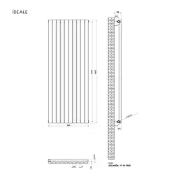 Радіатор дизайнерський Ideale Jolanda 11 10/1500 антрацит, Антрацит - мініатюра 3