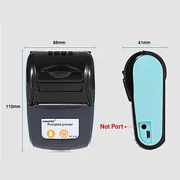 Мобільний термопринтер чеків для смартфона bluetooth Goojprt PT-210, pos принтер + чохол, блакитний (100621) - мініатюра 4