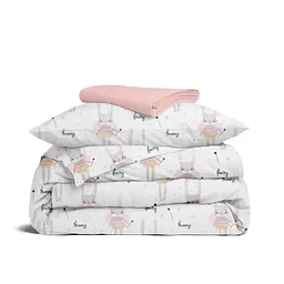 Дитяча постільна білизна в ліжечко FAIRY BUNNY CS3, рожевий (BunnyFairy_Rose_140)