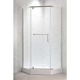 Душова кабіна з низьким піддоном Mixxus Lines SCT01-90x90x198-Tr прозоре скло 6мм New (в 2 ящ) chrome MI8370, Хром, прозорий, хром - мініатюра 2