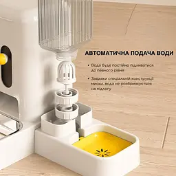 Автоматична годівниця для котів з поїлкою AMEIFU, кутова годівниця з нержавіючою мискою, Білий - мініатюра 4