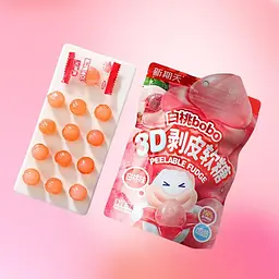 Жувальні цукерки 3D Bobo Peelable Fudge White Peach 75г - мініатюра 5