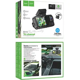 Відеореєстратор Hoco DV15 2-inch display with rear camera (720P+480P) Black - мініатюра 5