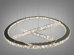 Люстра стельова LED Diasha 7201-9W/750+580+400HR 105W, 75 см, з пультом, IP20, сучасний стиль, дизайнерська кристалічна - мініатюра 3