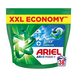 Капсули для прання Ariel Pods+ All-in-1 Touch of Lenor Дотик свіжого повітря Lenor 38 шт. (8700216764599)