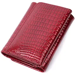 Стильний жіночий фактурний гаманець із натуральної шкіри ST Leather 22731 червоний - мініатюра 5