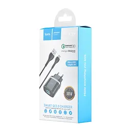МЗП Hoco C12Q Smart QC3.0 charger set Micro ( EU ) Black - мініатюра 2