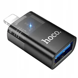 Адаптер Hoco UA36 iP male to USB female OTG transparent adapter Black