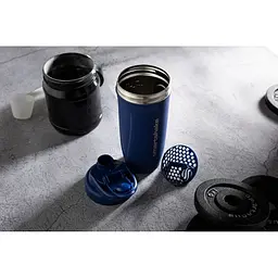 Шейкер спортивний Smart Shake Reforce Stainless Steel Navy Blue 900 мл - мініатюра 3