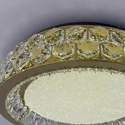 Стильна стельова LED-люстра з кришталем для вітальні Linisoln 3218-600 FG золото 160 Вт 60 см до 22 м2 - мініатюра 6