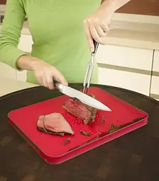 Дошка обробна Joseph Joseph Cut&Carve двостороння 37.5х29.5 см червона (60004) - мініатюра 4