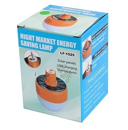 Кемпінговий ліхтар лампа акумуляторна з сонячною батареєю Energy saving lamp Vkstar Lf-1525 60Вт - мініатюра 4