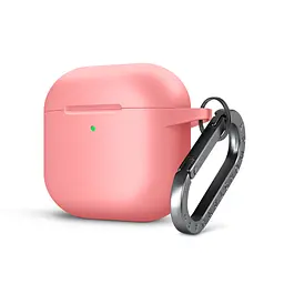 Силіконовий чохол для навушників Apple AirPods 4, Hang Case, рожевий, ультратонкий захисний кейс товщиною 2 мм, захист від подряпин, пилу та ударів, компактний, з карабіном для кріплення, ArmorStandart (ARM81290)