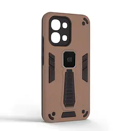 Чехол для OPPO A6 Pro 4G, Proover, коричневый, с подставкой и магнитом, противоударный, ударопрочный, бронированный, панель-накладка, защита всего корпуса, термополиуретан (TPU) + поликарбонат (PC), ArmorStandart (ARM89191) - мініатюра 2