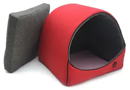 Будка для котів та собак Zoo-hunt Loft №2 42.5х37.5х37.5 см червоно-сіра - мініатюра 2