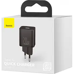 Мережевий зарядний пристрій Baseus Super Silicone PD Charger 1Type-C 20W CCSUP-B01 Black - мініатюра 5
