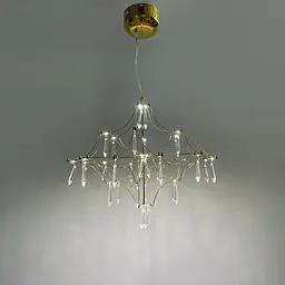 Невагома золота Led люстра d60 см | Арт. MJ 156-600 Titanium | Line F - мініатюра 4