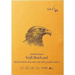 Блокнот-склейка для ескізів SM-LT Art Authentic (Kraft) А4 90г/м2 60л коричневий колір