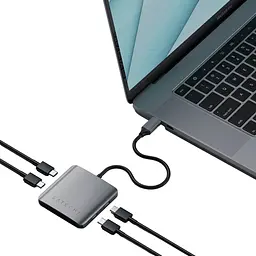 Адаптер Satechi Aluminum Type-C 4-Port Hub Space Gray (ST-UC4PHM) - мініатюра 4
