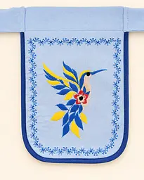 Ладунка з вишивкою блакитна Пташка, кишенька з вишивкою, гаман жіночий  - мініатюра 3