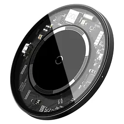 Бездротовий зарядний пристрій Baseus Simple Magnetic Прозорий (WXJK-E02) - мініатюра 2