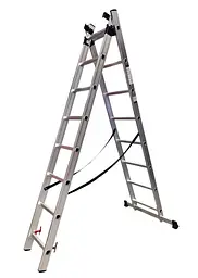 Драбина алюмінієва трисекційна GTM KME308 3x8 сходинок 2.18-4.88м (KME308) (39945) - мініатюра 2