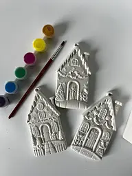 Набір з трьох фігурок для розпису Домівка на ялинку Hand made