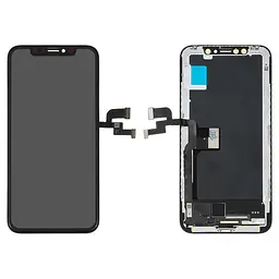 Дисплей для Apple iPhone X, чорний, з рамкою, ., (OLED), GX OEM soft