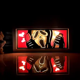 Світильник нічник 3D Крик Примарне обличчя Scream Ghostface 20 см NL3D S G