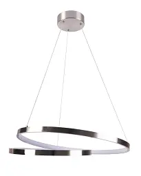 Люстра підвісна світлодіодна кругла Goldlux 328045 Zefira 50 Led 1x40W 4000K 3700Lm IP20 Нікелевий