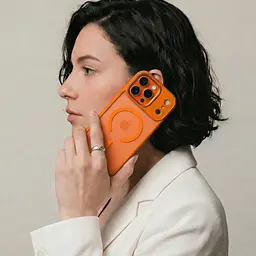 Чехол Apple iPhone 17 Pro, Unit MagSafe, оранжевый, прозрачный, магсейф, противоударный, магнитный, панель-накладка с поддержкой MagSafe, с поддержкой беспроводной зарядки, TPU+PC, защита всего корпуса, ударопрочный, ArmorStandart (ARM86624) - мініатюра 5