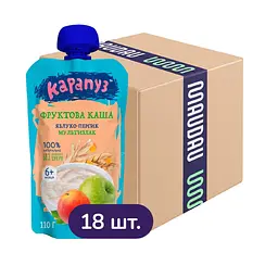 Фруктова каша Карапуз Яблуко-Персик Мультизлак 1.98 кг (18 шт. х 110 г)