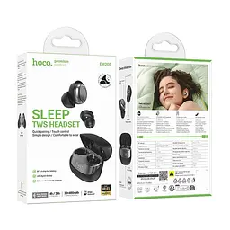 Бездротові навушники Hoco EW200 Elegant true wireless sleep BT headset IPX4, BT5.4, 30mAh, 400mAh, 4h, black - мініатюра 3