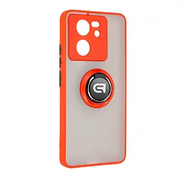 Чехол с кольцом-держателем для Xiaomi 13T 5G/13T Pro 5G, Frosted Matte Ring, красный, защитная панель с матовой задней стенкой, противоударный чехол с защитой всего корпуса, TPU + поликарбонат (PC), с защитой камеры, ArmorStandart (ARM72720)