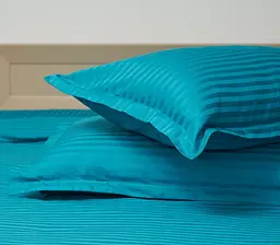 Набір наволочок Moon&Star Satin Stripe Turkish Blue 70х70 см 2 шт - мініатюра 3