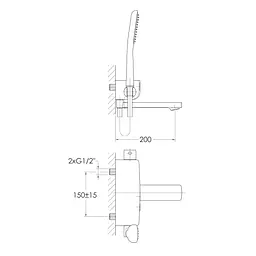 Змішувач для вани Imprese Smart Click ZMK101901040 Хром - мініатюра 2