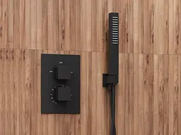 Душова система прихованого монтажу Corsan Adour black + BOX з термостатом Z01TBL, Чорний матовий - мініатюра 5