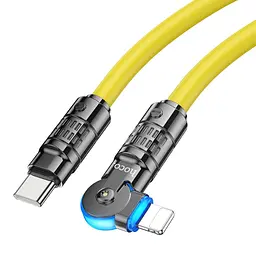 Кабель Hoco U118 з індикатором Type-C to Lightning PD 27W 1.2 м жовтий - мініатюра 1
